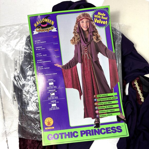 Renaissance Gothic Princess Velour Velvet Dress & Hat Child Medium NWT NOS - Picture 8 of 10
